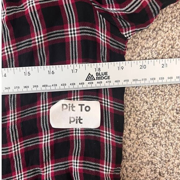 Loft Women M Cottagecore Academia Grunge 90s Preppy Plaid Peplum Tie Neck Blouse - Picture 9 of 11